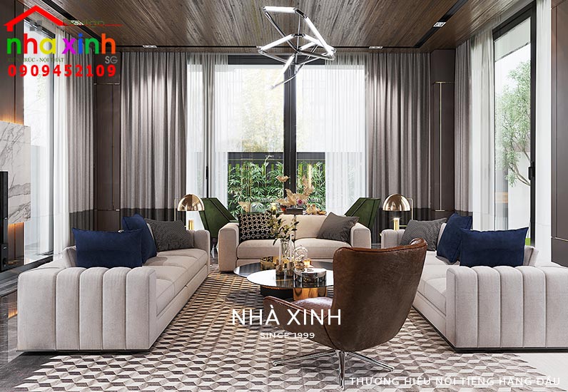 35 Mẫu thiết kế nội thất phòng khách nhà ống 4m 5m đẹp hiện đại