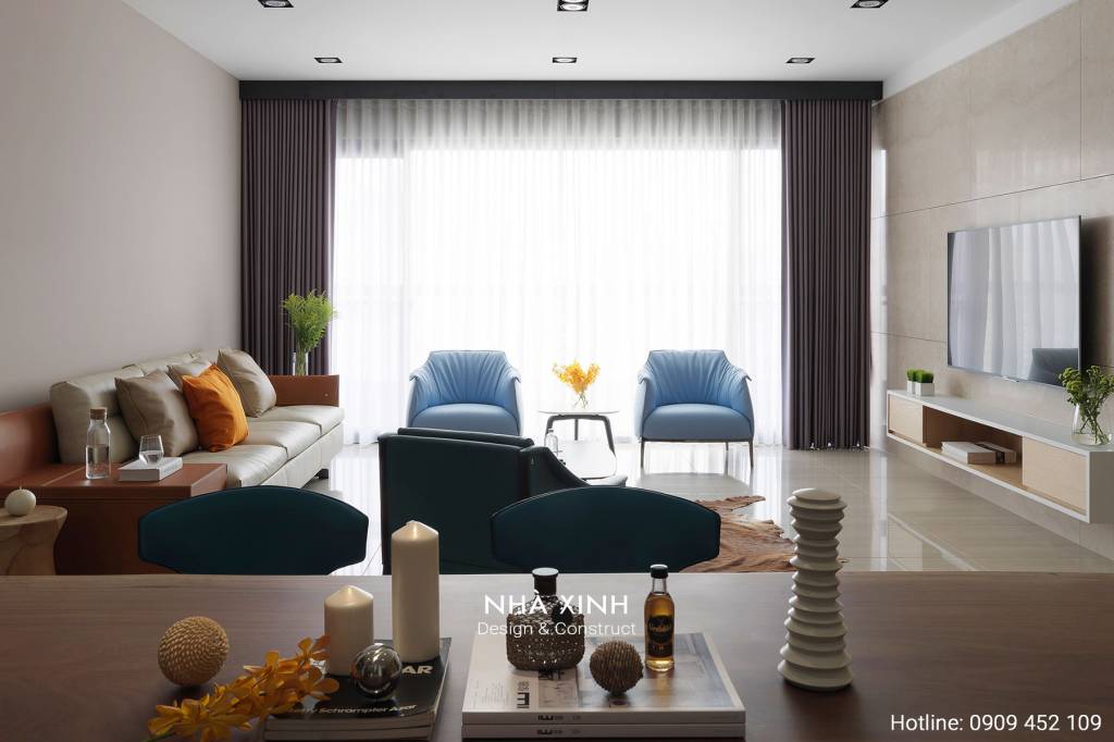 Mẫu Nội Thất Phòng Khách Căn Hộ Cao Cấp 1,3 Tỷ | NT-113