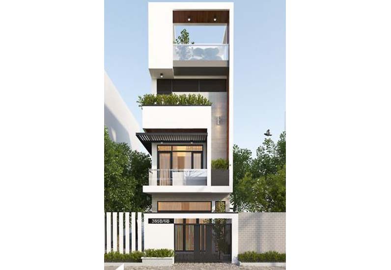 Thiết Kế Nhà Phố 1 Trệt 2 Lầu Có Sân Thượng