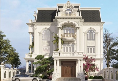 Tham Khảo Mẫu Thiết Kế Biệt Thự Tân Cổ Điển 4 Tầng Đẹp Mê