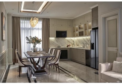 Thiết Kế Nội Thất Bán Cổ Điển Biệt Thự Q9 Tone Vàng Sang Trọng
