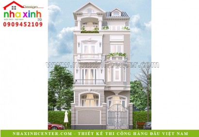 Mẫu Thiết Kế Nhà Phố Tân Cổ Điển Mặt Tiền 7,5m | NP-147