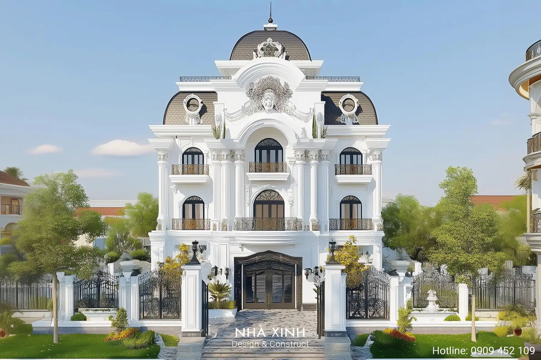 thiết kế biệt thự sân vườn phong cách cổ điển